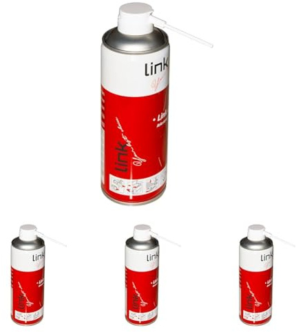 LINK SP303 Confezione da 4 Bomboletta Spray Aria Compressa 400 ML. *** NUOVA CANNUCCIA PER AUMENTARE LA PRESSIONE DEL GETTO!!!