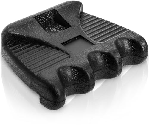 Eorbow Soporte para tacos de billar de 3 agujeros, soporte portátil con peso para palo de piscina, soporte antideslizante para mesa, mini estante para tacos de billar con soporte para tiza