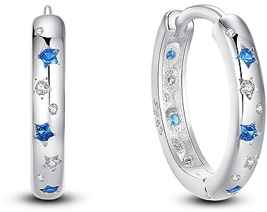 LIGHTDOG 925 Sterling Silber Damen Hoop Ohrringe Huggie Ohrringe für Geburtstag Party Mode Ohrringe Schmuck Damen Geschenk
