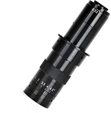 Mikroskop Einstellbares 25-mm-C-Mount-Objektiv 4,5-facher Adapter 180-facher Vergrößerungs-Zoom for Industriemikroskop-Kamera-Okularlupe