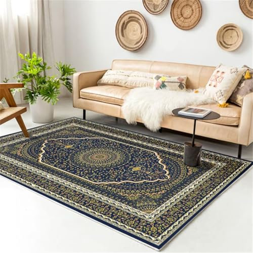 DJHWWD Auslegeware antirutschunterlage Schlafzimmer rechteckiger Flur Blauer pflegeleicht e Waschbar Teppiche Für Schlafzimmer 40X60CM