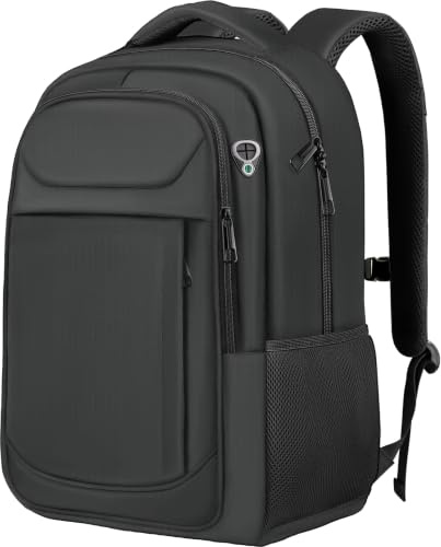 JARWAM 17 Travel Laptop Backpack, Airline Approved Computer Bag, Black | Padded Laptop Compartment, Water-Resistant, Anti-Theft Pocket, Luggage Strap, 40L Storage for Work Travel College