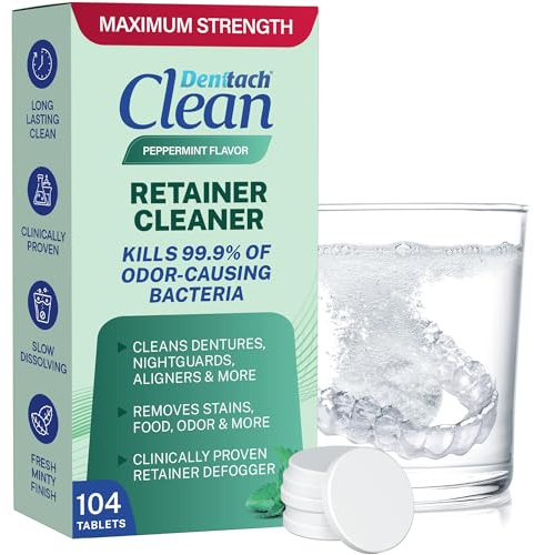 Retainer Cleaner Tablets, Cleaner, Retainer Cleanser and Defogger, Denture Cleaning Tablets, Deep Clean Retainers, Dentures, Aligners, Night Guard, 5 Month Supply
