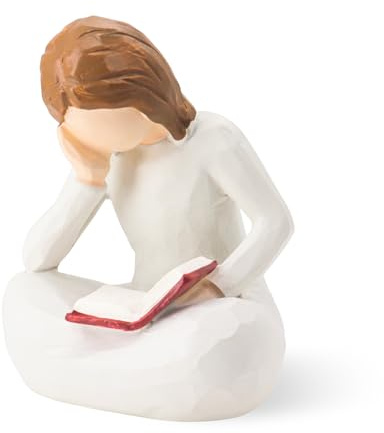 Yuhtech Escultura de mujer pensadora, figura de mujer de lectura de resina, adornos para estantes, manualidades de resina de niña pensante, estatua de mujer de lectura para escritorio, estante de