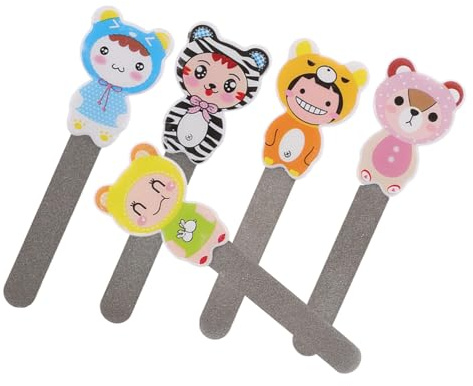 SAFIGLE 5stücke Teiliges Nagelfeilen-set aus Edelstahl Doppelseitig mit Cartoon-motiven für Fingernägel und Zehennägel Maniküre und Pediküre-werkzeug Inklusive Polierfeilen und Nagelschlei