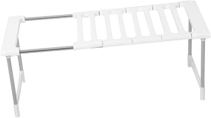 Mikikit Soporte Extensible para Microondas y Horno, Estante Metálico Resistente, Estructura Estable de Acero Inoxidable, Organizador para Encimera de Cocina, Almacenamiento Compacto
