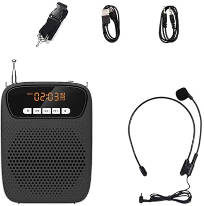 S278 Amplificateur de voix clair avec microphone pour enseignement et prise de parole en public 2200 mAh rechargeable