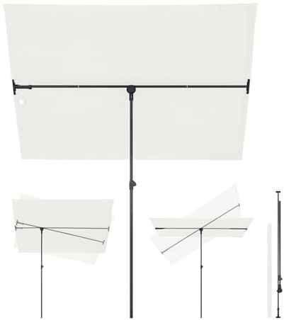 Sekey Sonnenschirm Rechteckig, 130x180 cm Sonnenschirm Balkon mit UPF50+ Sonnenschutz, ideal für Sonnenschutz und Privatsphäre auf Balkon und Terrasse