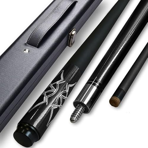 Generisch Billardqueue aus Glasfaser mit Koffer, 57 Zoll, 2-teilig, professioneller Fiberglas-Poolstock, Billardqueue mit geringem Durchbiegungsschaft, 13 mm Spitze
