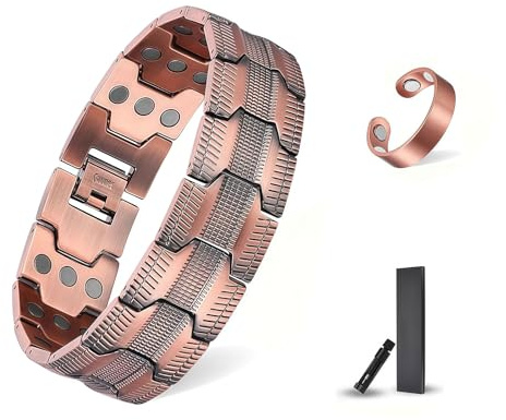 Xanthelle Koppararmband för män, herrarmband magnetiskt armband för män koppararmband