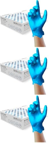 UNIGLOVES Unicare Gants Jetables Bleu TPE - Boîte de 200 - Taille L (Lot de 3)