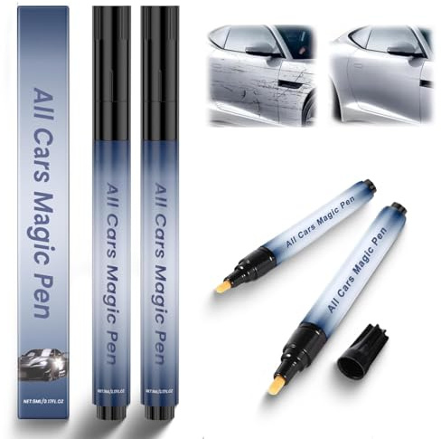 Luylmo 2 Stück Magic Car Scratch Removal Pen, All Cars Magic Pen, Car Scratch Repair Pens, Quick Solution for Scratches and Colour Damage, Weatherproof Paint Pens, Magic Paint Scratch Removal