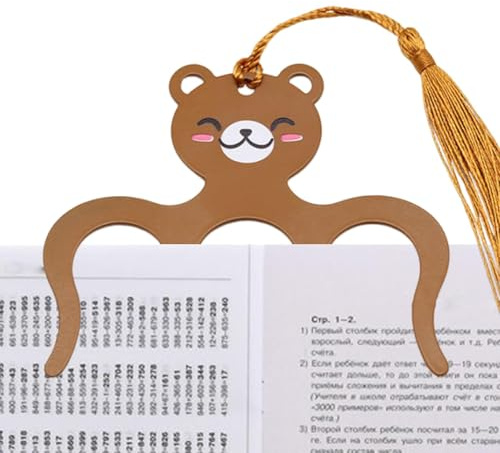 Fermapagine - Antiscivolo metallo animali divertenti - Clip a cartoni per pagine di libri | Per ricettari, quaderni, documenti, donne, uomini, bambini, lettori, casa, ufficio, scuola
