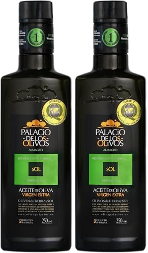 Palacio de Los Olivos - Aceite De Oliva Virgen Extra Arbequina Gourmet - Prensado en Frío, Recolección Temprana - Botella de 250 ml (Paquete de 2)
