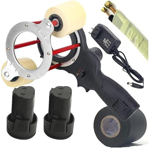 TQPGJJL Máquina Embalaje Cinta Eléctrica Industrial 12V 70-380RPM | Enrollador Bridas Inalámbrico Para Aislamiento Tuberías 30-70mm, Mazos Cables & Protección Líneas Industriales(B)