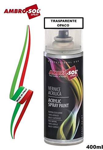AMBRO-SOL BOMBOLETTA SMALTO ACRILICO SPRAY TRASPARENTE OPACO 400ml MADE IN ITALY
