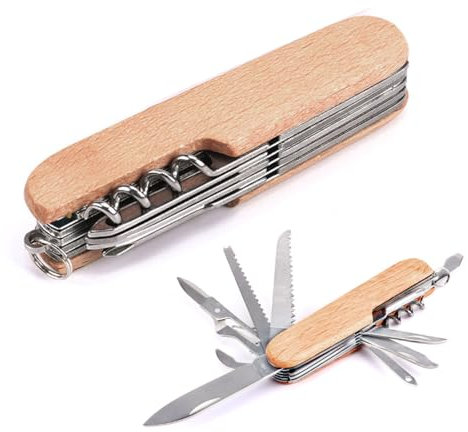 Reccisokz 1 Articolo 9.5*2.5*1.5CM Coltellino svizzero,Coltellino tascabile,Coltello svizzerocoltello tascabile,Coltello multiuso tascabile,coltello multifunzione,coltello campeggio（11 funzioni） (C)