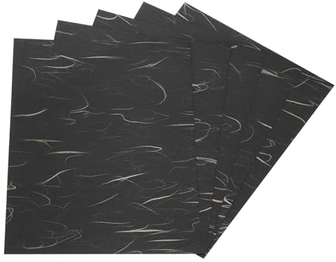 Rebower 50 Sheets Natural Fiber Mulberry Origami Paper 6x6 Inch Visible Folding Washi Paper,[for Junk Journals, Card Making, DIY Craft Writing Painting, Decorative Scrapbook]-Black