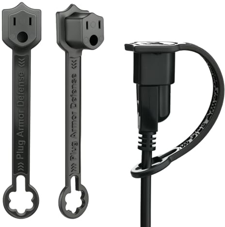 Outdoor Plug Cover, Waterproof Extension Cord Plug Protector for 2 & 3 Prong 120V Outlets - 2 Pack Weather Proof Exterior End Cap for Outside Electrical Plugs, Black