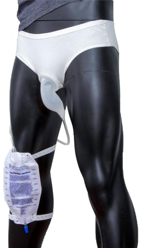 vojefeb Men’s Reusable Incontinence Underwear with Urine Bag – Washable Protective Briefs for Men’s Incontinence L