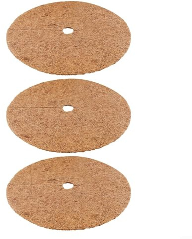 3 discos de coco de coco de 20 a 60 cm, anillos de árbol de fibra natural para control de retención de agua, alfombras de protección de plantas de jardín (46 cm)