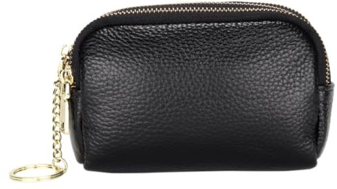 Vaguelly Porte-Monnaie en Cuir de Vachette Mini Noir à Fermeture Éclair
