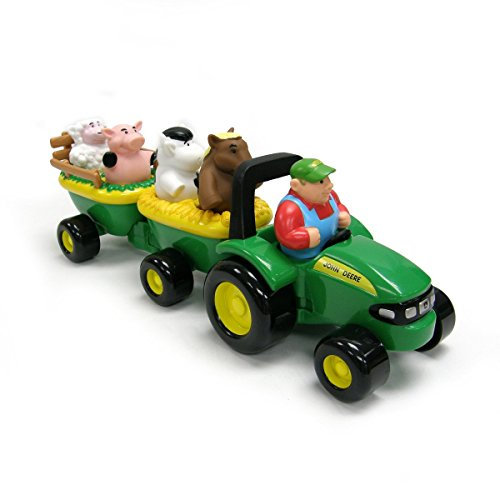 John Deere Animal Sounds Hayride, Musical Toy for Toddlers, Baby Interactive Toy Tractor, Educational Push Along Toys for Boys and Girls, Suitable from 18 Months, 2 & 3 Years Old