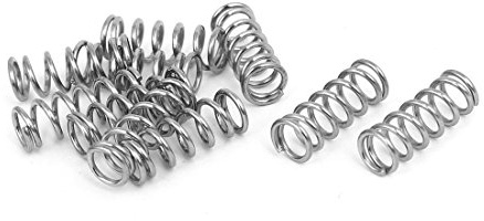 sourcing map 10Stk 0,8mmx6mmx15mm Druckfeder Druckfedern Silberton | Spiralfeder Stahlfeder, 304 Edelstahl