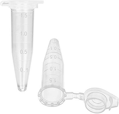 stonylab Tubes à Centrifuger Microcentrifugeuse, 1,5 ml Polypropylène Graduées Transparentes avec Bouchon à Clip Plat, Tubes Coniques de Laboratoire, Lot de 500