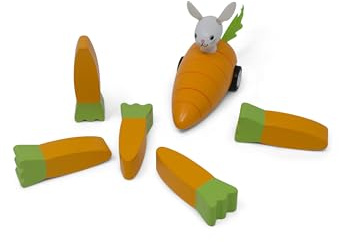 Jack Rabbit Creations Bunny Bowling Game - Pull-Back Car Toy - Ages 3+