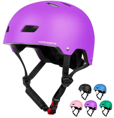 KORIMEFA Kinder Fahrradhelm Kinderhelm Radhelm Sporthelm CE-Zertifizierung für Fahrrad Skateboard Scooter Motorrad BMX für 3-14 Jahre (Violett, M)