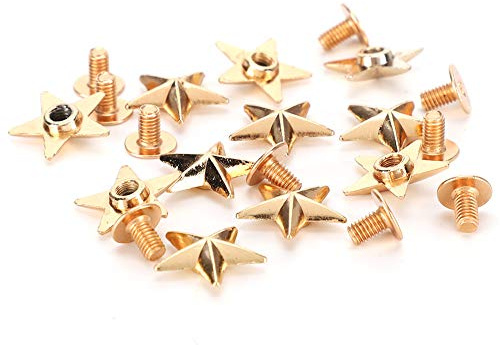 Fdit 50 pièces en Forme d'étoile Rivet Goujons Bricolage décoration de vêtements avec vis 14mm pour Bricolage Cuir Artisanat/vêtements/Chaussures/Ceintures réparation décoration(2#)