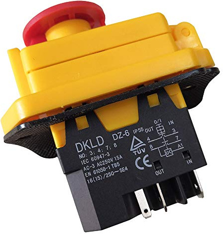 DKLD DZ-6 Electromagnético Interruptores Pulsadores Con Tapa De Parada De Emergencia 5Pin 250V