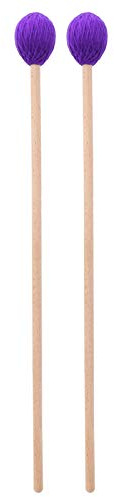 Dilwe 1 Paar runder Kopf Marimba Stick Mallets Buche Xylophon Griff Percussion Sticks Instrumente Zubeh?r(Lila) Percussion Instrument Parts