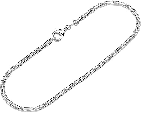 NKlaus Armband 925 Sterlingsilber 19cm Königskette rund gedrückt Damen Armreif Kette 12356