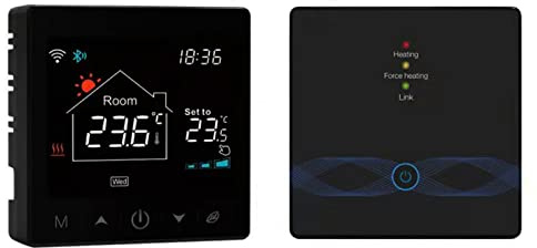 Qiumi RF écran LCD Tactile VA Affichage Couleur Smart chaudière Murale Thermostat sans Fil Convient pour Les appareils de Bureau et Les tentures murales