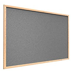 ALLboards Grau Pinnwand mit Holz Rahmen 90x60cm Korktafel Korkwand Pinnwand Kork Grau Oberfläche
