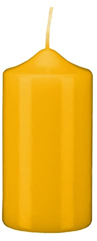 Stumpenkerzen Stumpen Kerzen Mais Gelb 6 x Ø 4 cm, 12 Stück getauchte Spitzkopf in RAL Qualität
