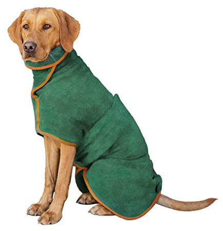 vsshe Hundebademantel Mikrofaser, Hund Bademantel Mantel Haustier mit Klettverschluss Waschbare Super Saugfähig Feuchtigkeit Schnell Trocknend Handtuch für Katzen und Kleine bis Mittelgroße Hunde