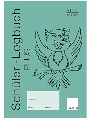 TimeTEX Schüler-Logbuch PLUS - unterstützt Schüler bei der täglichen Planungsarbeit - A4 - Heft - Hellblau - 10568 - Schülerlogbuch