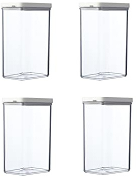 Mepal 4-tlg Vorratsdosen Spar-Set Omnia 2000 ml Nordic White/Weiß Vorratsdose Frischhaltedose - ideal für die Aufbewahrung von trockenen Lebensmitteln