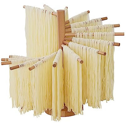 TRAGLO Nudeltrockner Holz Teigwaren Spaghetti Trockengestell Trockenständer Frische Nudeltrockner Küche Lagerregal mit 16 abnehmbaren Armen Einfach zu Lagerndes Design