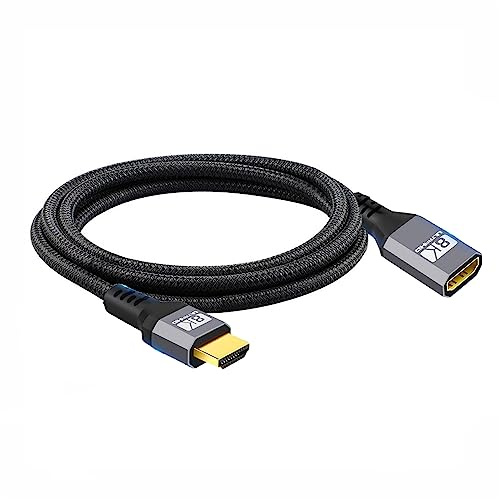 cablecc Cavo di prolunga HDMI 2.1 da maschio a femmina, 8 K, 60 Hz/4K, 120 Hz, 48 GB, con audio 3D HDMI-Ultra-HD, compatibilità 30 cm