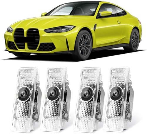 Sylswx Autotür Licht Projektor M Logo für BMW, 4 Stück Unterbodenbeleuchtung Auto, Willkommen LED Licht, Einstiegsbeleuchtung für 1 2 3 4 5 6 7 X1 X2 X3 X4 X5 X6 Serie
