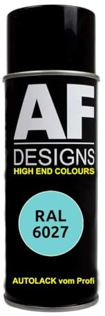 Alex Flittner Designs Spraydose RAL6027 LICHTGRUEN Spraydose seidenmatt | RAL Spraydose in 400 ml. Exaktes Farbergebniss nach RAL Norm. Leuchte Farben, Sehr schnelle Trockung und extrem lange