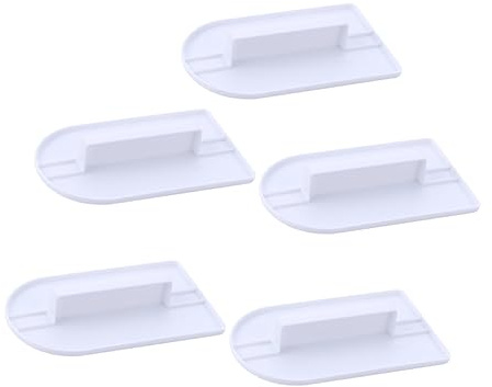 MAGICLULU 5pcs Cake Smoother Fondant Smoother Right Angle and Elbow Angle Spatula Plastic Cake Decorating Tools for Fondant Sugar Paste White