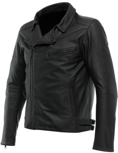 DAINESE Chiodo Giacca di Pelle da Moto, Nero, 56