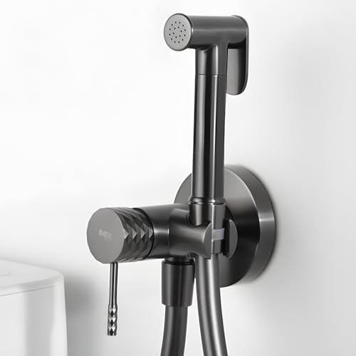 Imex - Robinet bidet pour WC encastré | Douche pour eau froide et chaude | Douche hygiénique pour toilettes avec pulvérisateur Bidet | Robinetterie de rechange pour bidet | Série Gênes | Couleur Black