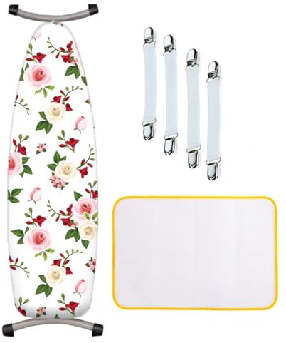 ZJBKX Copriasse da stiro universale – Copriasse da stiro spesso per una facile stiratura, clip e panni antiscottatura, dimensioni fino a 150 x 60 cm