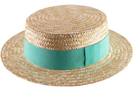 Classic Italy - Boater Kreissäge Strohhut Canotier - Size 54 cm - Turquoise